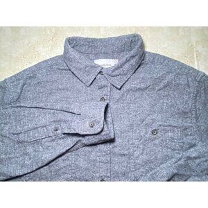 Goodfellow &‎ Co Gray Button-Up Flannel Shirt Long Sleeve Warm Comfort Casual